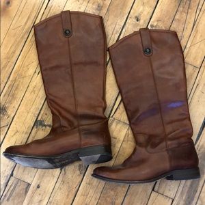 Frye knee high brown boots